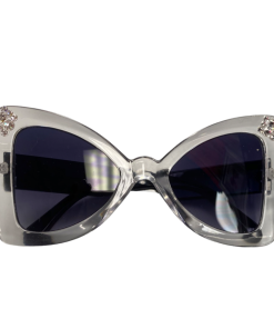 Bari Lynn Crystallized Square Sunglasses - White / Rainbow
